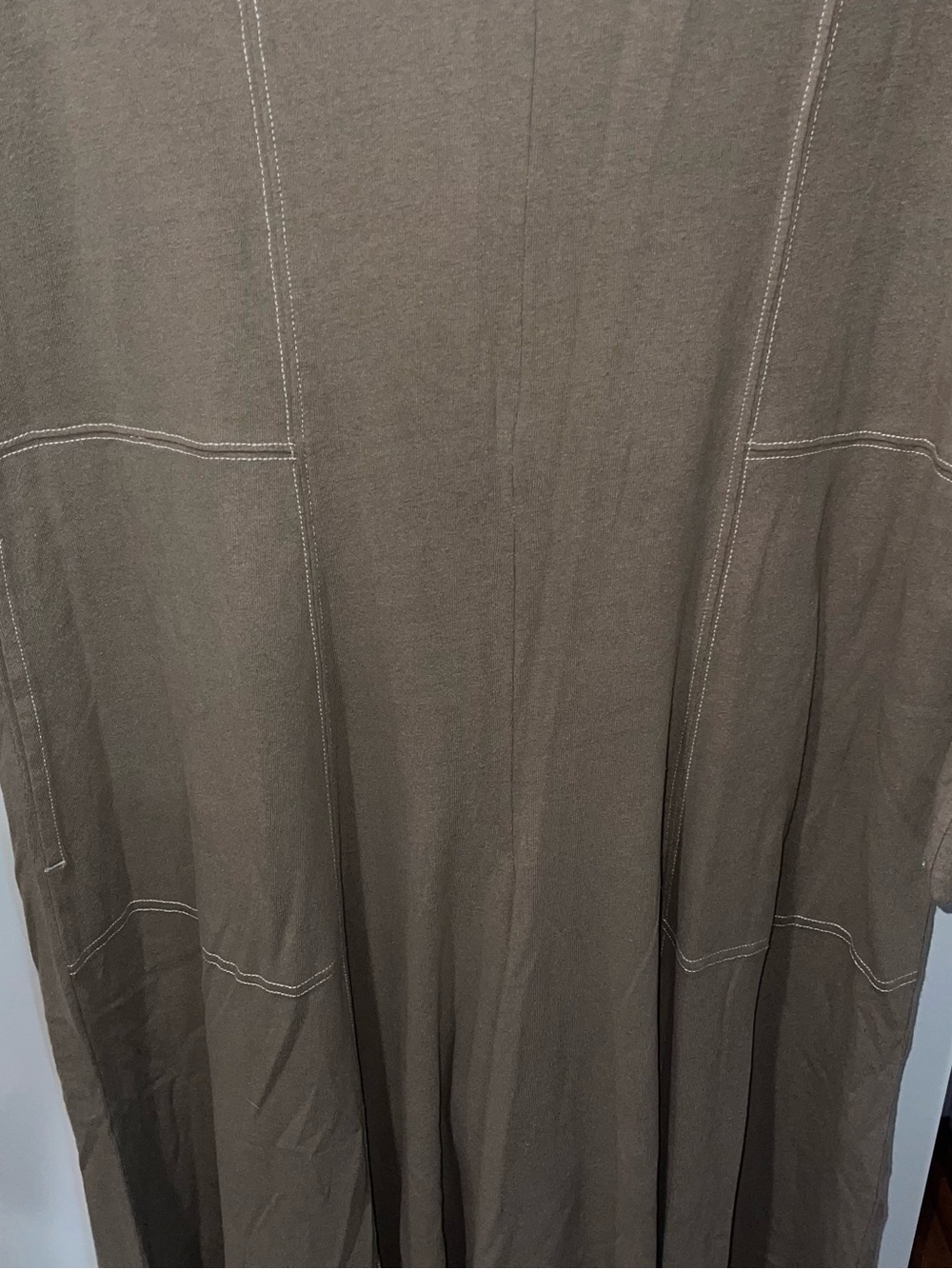 Free People Wide-Leg Long-Sleeve Jumpsuit in Taupe - Picture 5 of 8